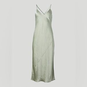LIKE NEW Aritzia Wilfred Only Maxi Slip Dress. Size XS. Silver Sage Green